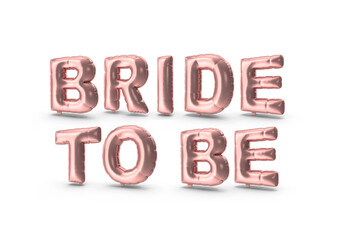 Bride To Be Pink Balloons 3D Illustration On White Background