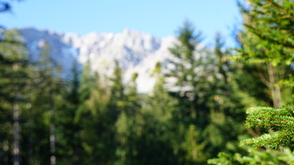 mountains blurred background