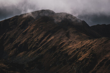 clouds in the mountains