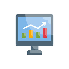 Stock Market Vector Style illustration. Business and Finance Flat Icon.