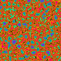 Orange blue cell plasma seamless pattern with circles
