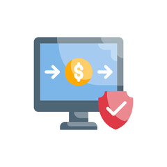 Safe Transfer Vector Style illustration. Business and Finance Flat Icon.