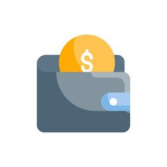 Wallet Vector Style illustration. Business and Finance Flat Icon.