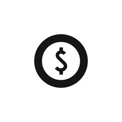 Icon vector graphic of dollar symbol, good for template web etc