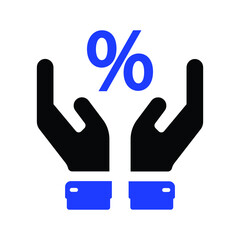 Percentage On Hand Vector Icon