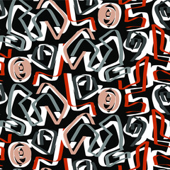 Obraz premium Abstract Geometric Strokes Lines Greek Key Shapes Symbols Repeating Vector Pattern Isolated Background