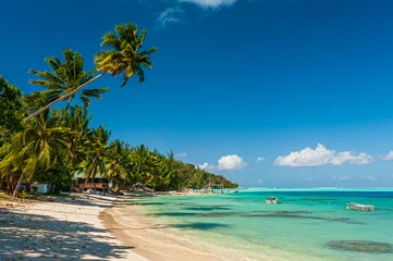 Deurstickers Bora Bora, Frans Polynesië Matira Beach, Bora Bora, Frans-Polynesië, Stille Zuidzee