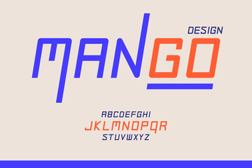 Modern style uppercase alphabet letter font. a-z vector illustration. long design