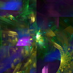 Multi coloured fractal abstract background square image