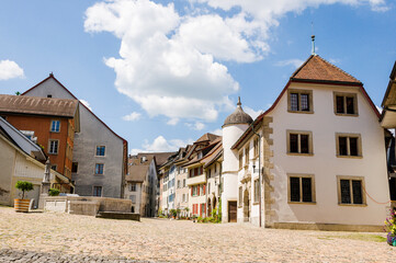 Brugg, Altstadt, Hofstatt, Hofstattbrunnen, Altstadtplatz, Altstadthäuser, Stadtmuseum, Aare,...