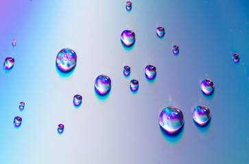 Water drops on a blue background.