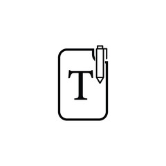 Icon vector graphic of book text, good for template