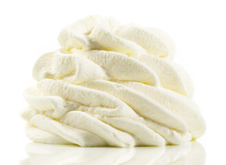 Perfect Whipped Cream on white Background - Isolated