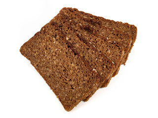 Dark Rye Bread on white Background - Isolated