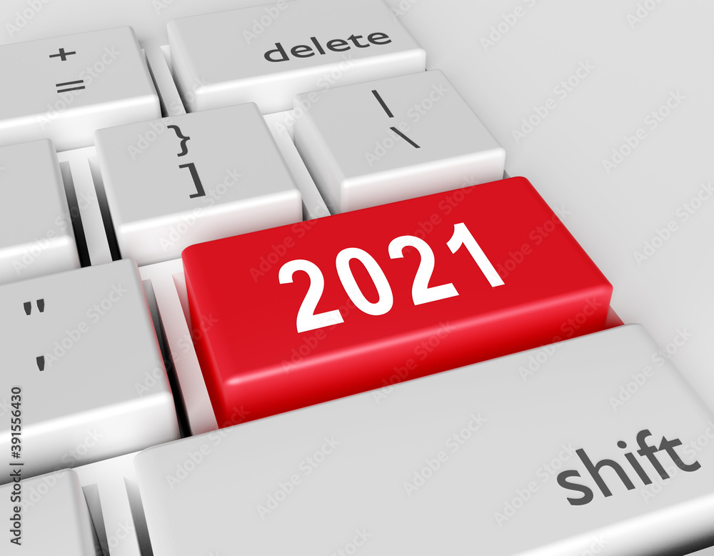 Poster number 2021 is written on a computer keyboard
