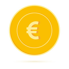 European Union Euro coin isolated on white backgro