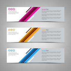 Collection abstract colorful banners with design stripes
