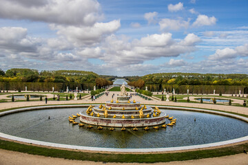 Fountain of Versailles Gardens in Versailles, France