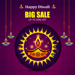 Happy Diwali festival, background, vector illustration, sale banner