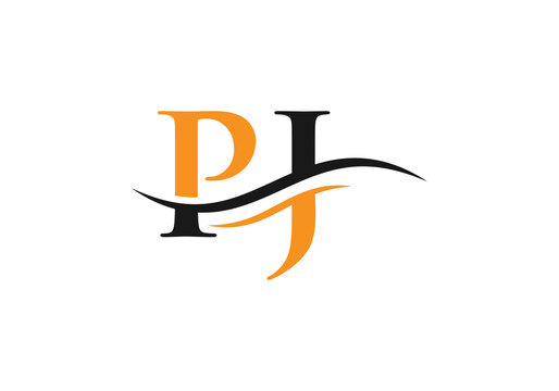 PJ logo design. Creative and Minimalist Letter PJ Logo Design with water wave concept.