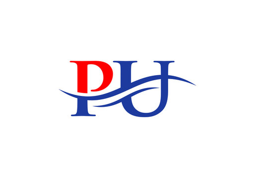 Initial PU logo design based on letter. PU logo design