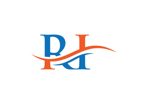 Initial RI logo design based on letter. RI logo design