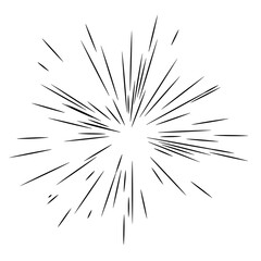 Fireworks line icon, outline vector sign, linear pictogram. Design elements logo/ Abstract Circular on white background isolated