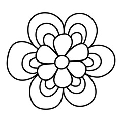 Floral Doodle icon for social media story. Hand drawn doodle chamomile