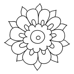 Simple floral doodle icon