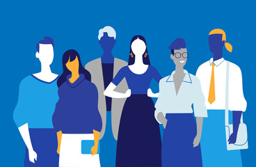 Squadra di giovani professionisti fatta di uomini e donne