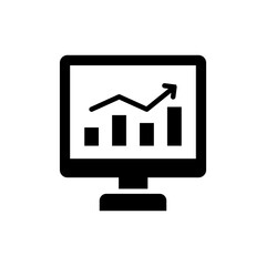 Stock Market Vector Style Solid Icon. Business and Finance EPS 10 File
