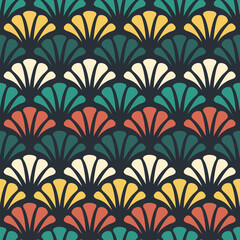 Colorful ornament shapes vector seamless pattern