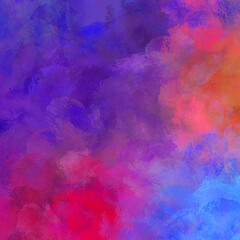 Painted composition with vibrant brush strokes. Textured colorful painting. Paint brushed wallpaper.