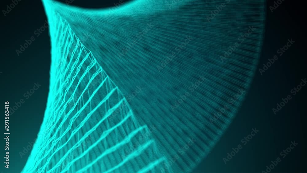 Poster computer generated air mesh from connection of dots. 3d rendering of abstract complex background