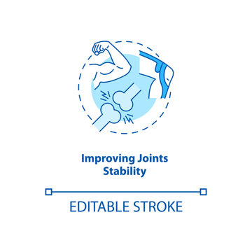 Improve joint stability turquoise concept icon. Body movement and position. Physiology treatment. Kinesiology idea thin line illustration. Vector isolated outline RGB color drawing. Editable stroke