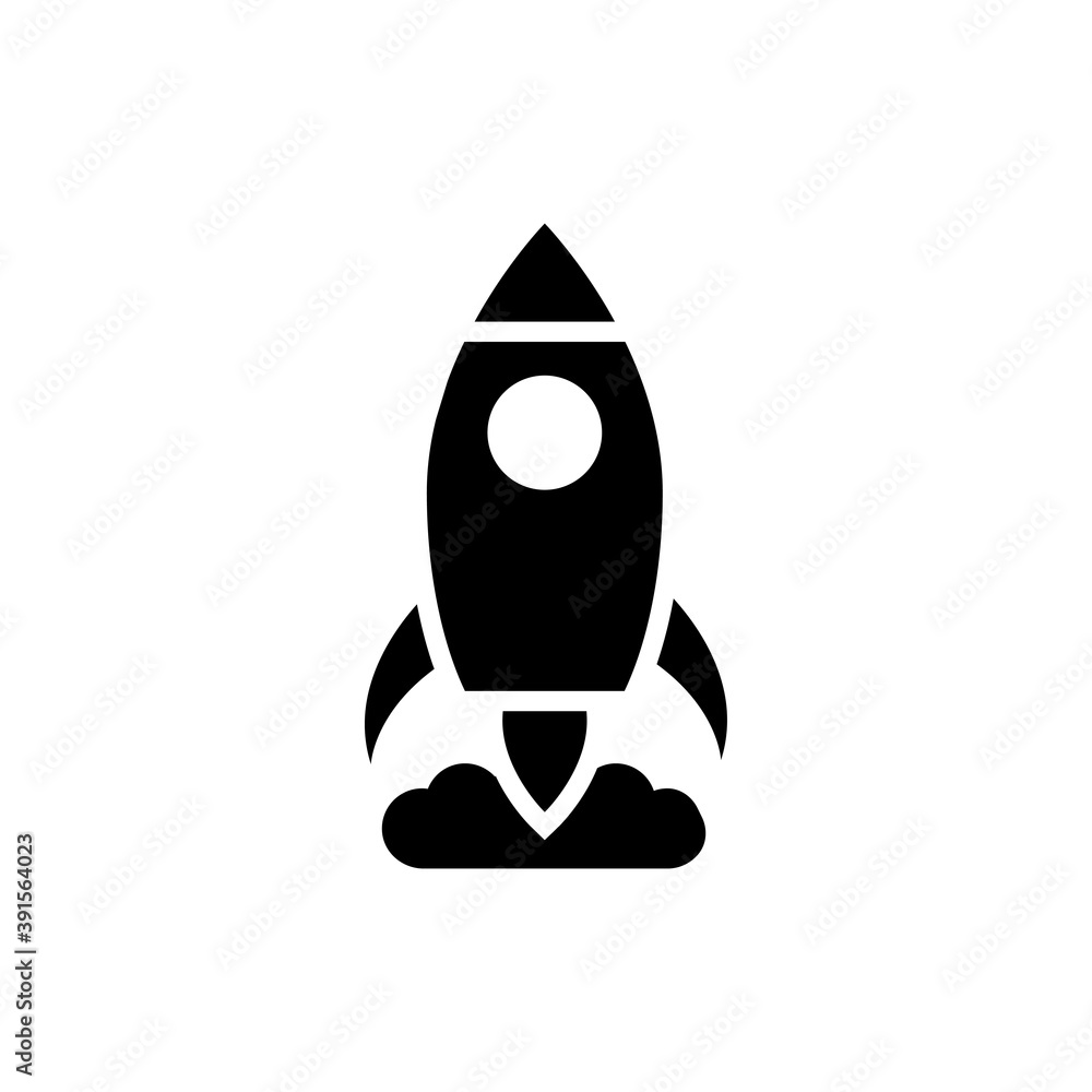 Poster launch vector style solid icon. business and finance eps 10 file