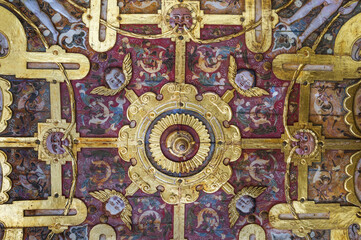 San Francisco Church and Convent, Detail of a ceiling, Quito, Pichincha Province, Ecuador, Unesco World Heritage Site