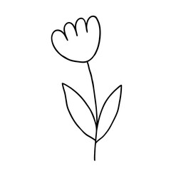 Obraz premium Simple floral doodle icon