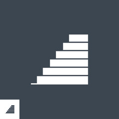 Stairs related vector glyph icon. Isolated on black background. Vector illustration.