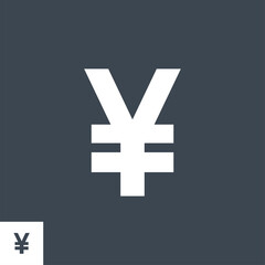 Yen related vector glyph icon. Isolated on Black background. Vector illustration.