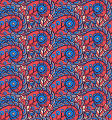 Seamless pattern with multicolor Paisley print
