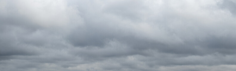 Panorama of gray cloudy sky, stormy sky - Powered by Adobe