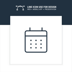 calendar vector symbol outline stroke graphic design single icon illustration