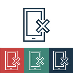 Fototapeta premium Linear vector icon with broken phone