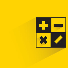 Fototapeta premium calculator with shadow on yellow background