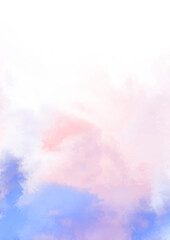 Abstract colorful watercolor on white background. Digital art painting.