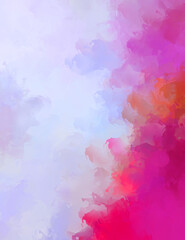 Creative abstract painting. Background with artistic brush strokes. Colorful and vibrant illustration. Painted art.