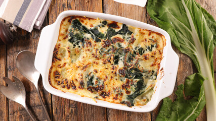 baked chard with cream and cheese- gratin