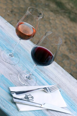 A Romantic Wine testing table in a chic winery.
