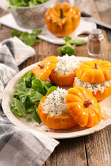 baked pumpkin filling with rice
